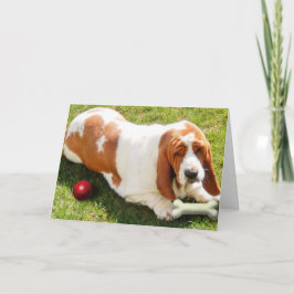 Karte "Vermisste du" mit Basset Hound