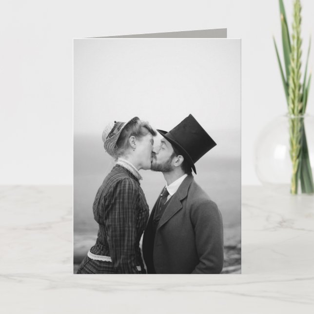 Karte - Viktorianisch, Kuss, Liebe Gedicht (Vorderseite)