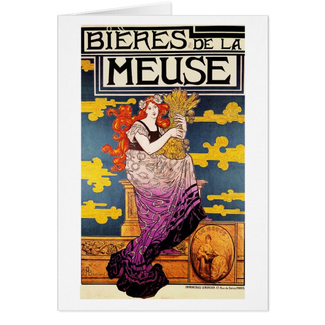 Karte: Vintage Kunst - "Bieres de la Meuse" (Vorne)