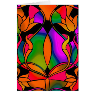 Karte Vintage Kunst Festhalten Glas farbig