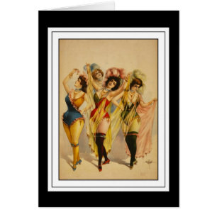 Karte Vintage Tanz Mädchen