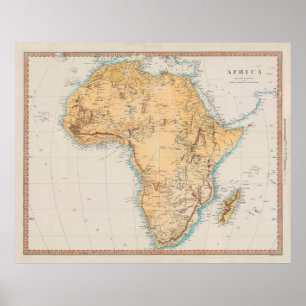 Karte Vintages Afrika (1830) Poster