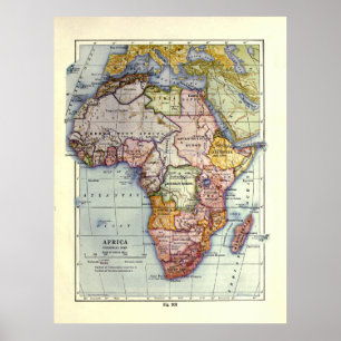 Karte Vintages Afrika (1921) Poster