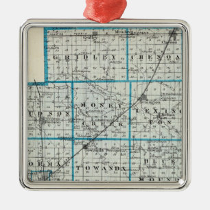 Karte vom McLean County und von Le Roy Ornament Aus Metall