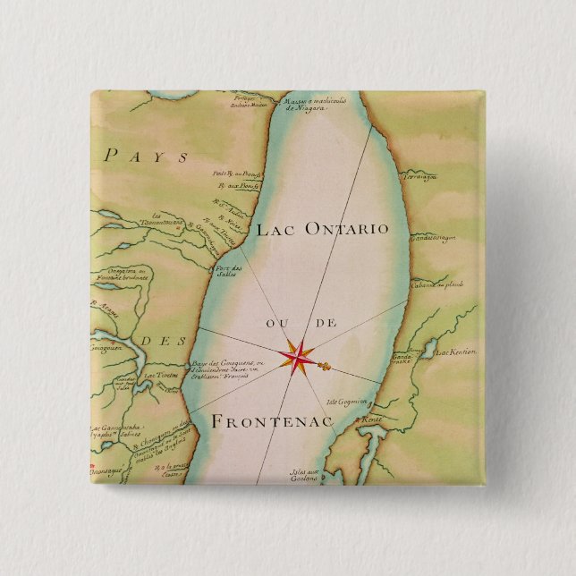 Karte vom Ontariosee Button (Vorderseite)