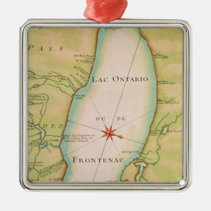 Karte vom Ontariosee Ornament Aus Metall