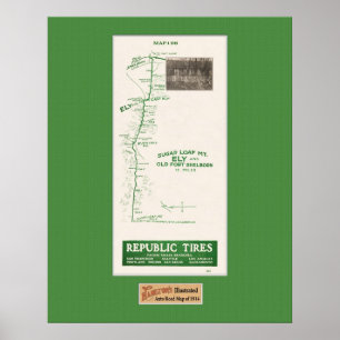 Karte von 1914, Fort Shelborn, Ely und Sugar Loaf Poster