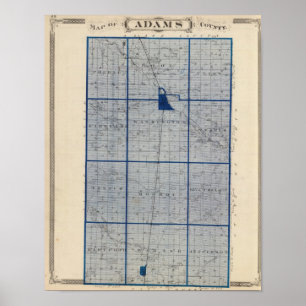 Karte von Adams County Poster