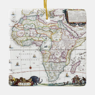Karte von Afrika   1696 Keramikornament