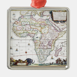 Karte von Afrika 1696 Ornament Aus Metall