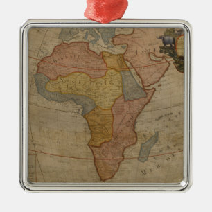 Karte von Afrika   1700 Ornament Aus Metall