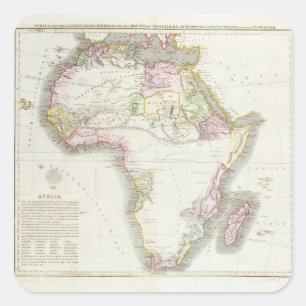 Karte von Afrika, 1821 Quadratischer Aufkleber