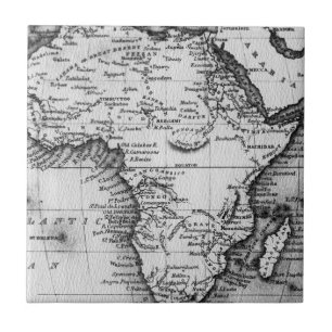 Karte von Afrika   graviert von Thomas Stirling Fliese