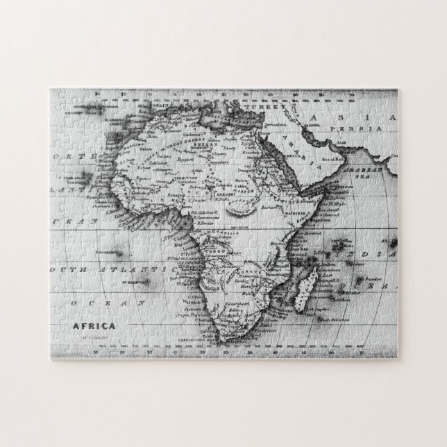 Karte von Afrika | graviert von Thomas Stirling Puzzle (Horizontal)