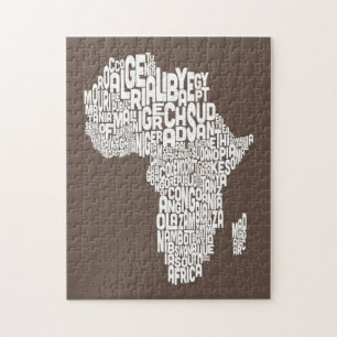 Karte von Afrika Karte Text Art Puzzle