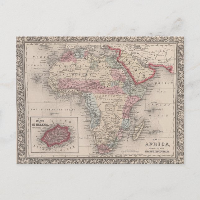 Karte von Afrika mit St. Helena (Vorderseite)