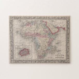 Karte von Afrika mit St. Helena Puzzle