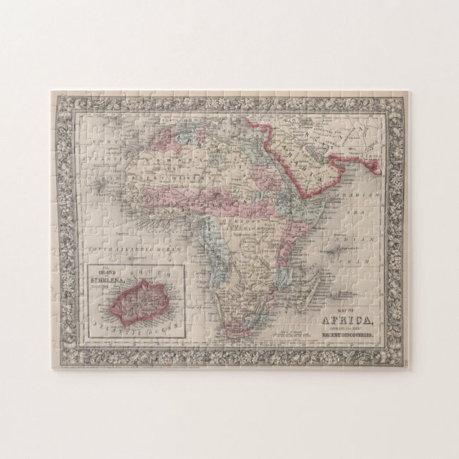 Karte von Afrika mit St. Helena Puzzle (Horizontal)