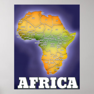 Karte von Afrika Poster