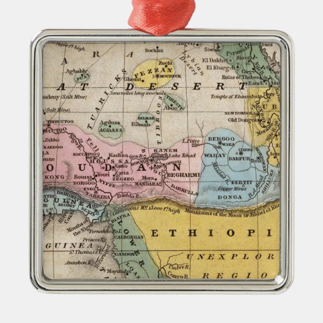 Karte von Afrika Silbernes Ornament (Vorne)