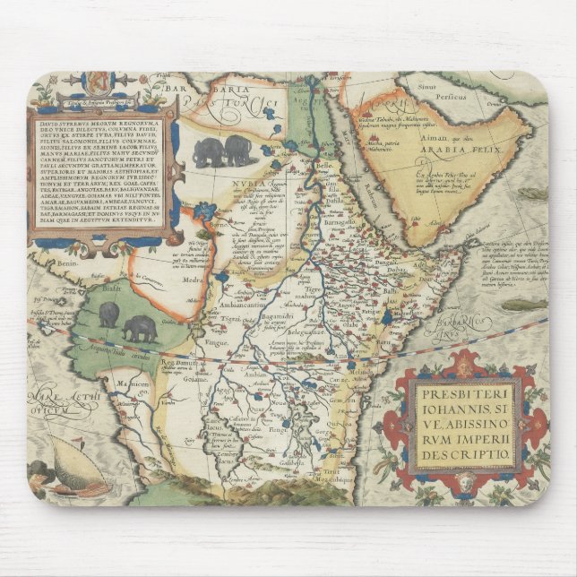 Karte von Afrika und von arabischen Halbinsel Mousepad (Vorne)