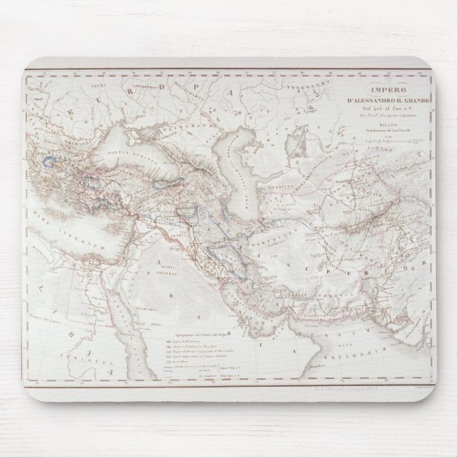 Karte von Alexander dem Großen Reich Mousepad (Vorne)