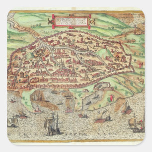 Karte von Alexandria Quadratischer Aufkleber