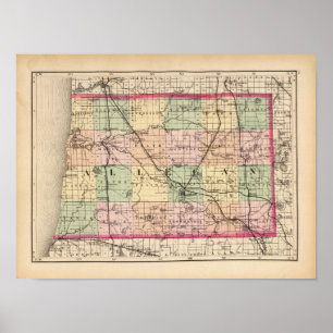 Karte von Allegan County, Michigan Poster