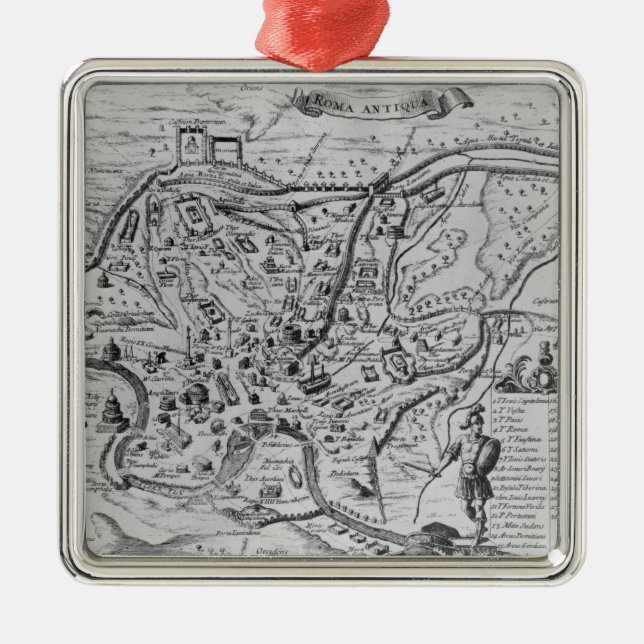 Karte von altem Rom Silbernes Ornament (Vorne)