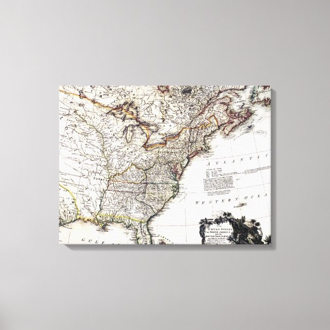 KARTE VON AMERIKA, 1809 LEINWANDDRUCK (Vorderseite)