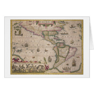 Karte von Amerika, vom Mercator "Atlas", Kneipe.