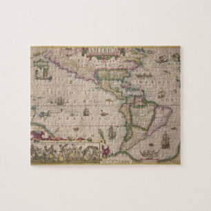 Karte von Amerika, vom Mercator "Atlas", Kneipe. Puzzle