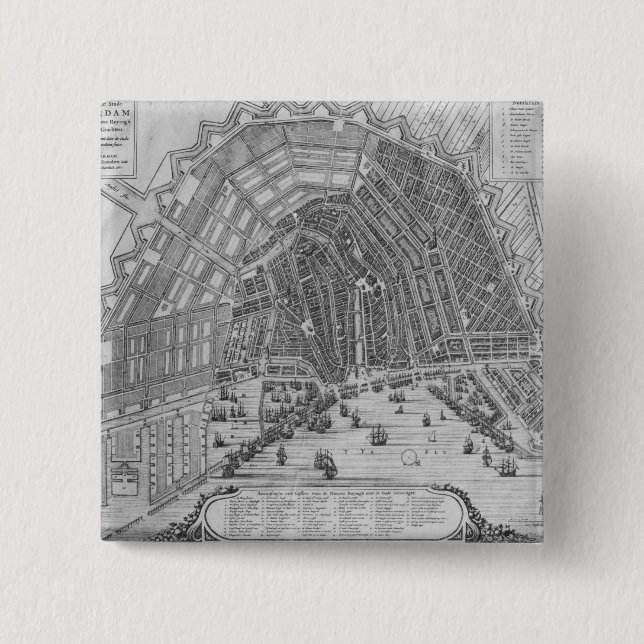 Karte von Amsterdam, 1662 Button (Vorderseite)