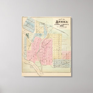 Karte von Anoka, Anoka County, Minnesota Leinwanddruck