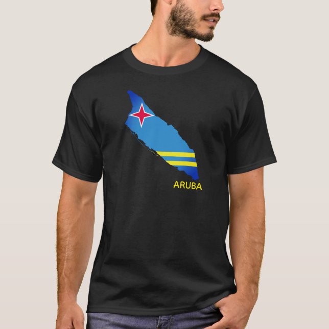 Karte von Aruba T-Shirt (Vorderseite)