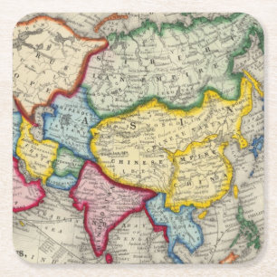 Karte von Asien Rechteckiger Pappuntersetzer