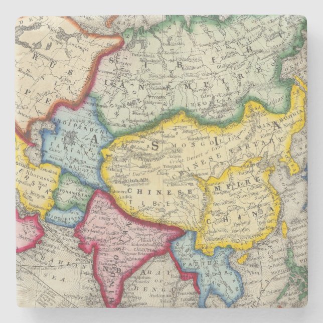 Karte von Asien Steinuntersetzer (Vorderseite)