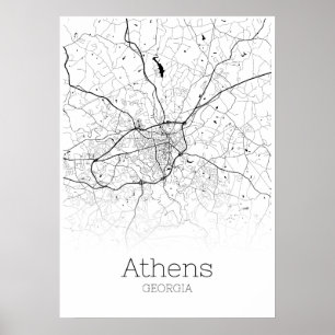 Karte von Athen - Georgien - City Map Poster