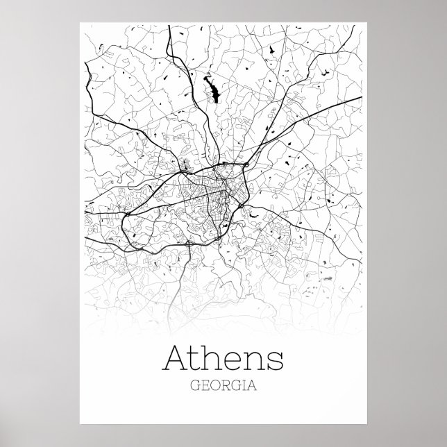 Karte von Athen - Georgien - City Map Poster (Vorne)