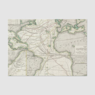 Karte von Atlantik Seidenpapier