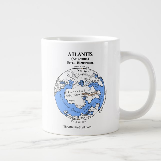 Karte von Atlantis - Beide Hemisphären - Jumbo-Tas Jumbo-Tasse (Rechts)