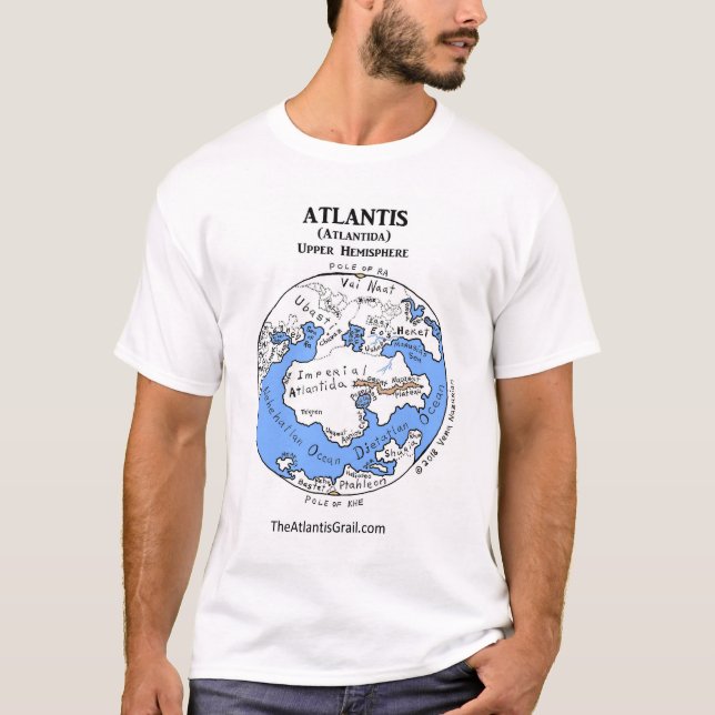 Karte von Atlantis - beide Hemisphären - T - Shirt (Vorderseite)