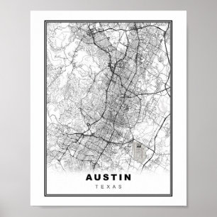 Karte von Austin Poster