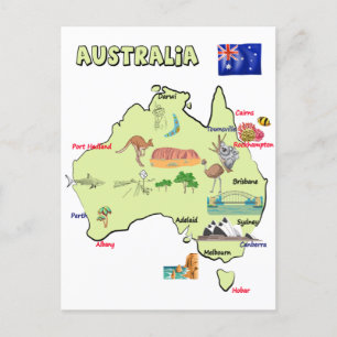 Karte von Australien mit wichtigen Städten