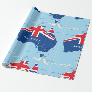 Karte von Australien-Packpapier Geschenkpapier