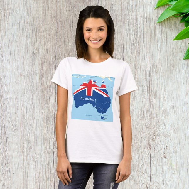 Karte von Australien T - Shirt der Frauen (Von Creator hochgeladen)