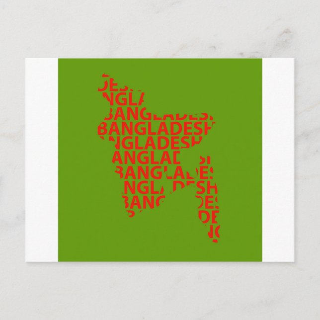 Karte von Bangladesch mit Text (Vorderseite)