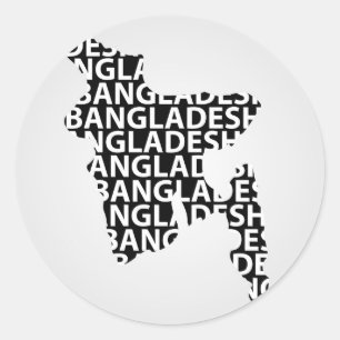 Karte von Bangladesch mit Text nach innen Runder Aufkleber