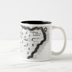 Karte von Barbados Zweifarbige Tasse