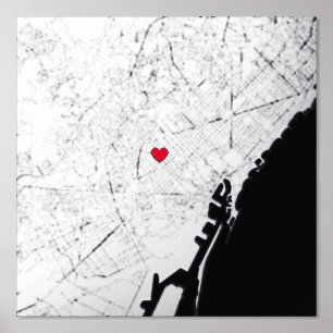 Karte von Barcelona, Spanien Modernes elegantes Ge Foliendrucke